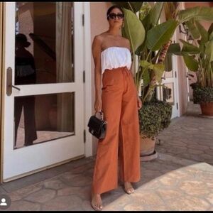 Zara linen blend pants trousers